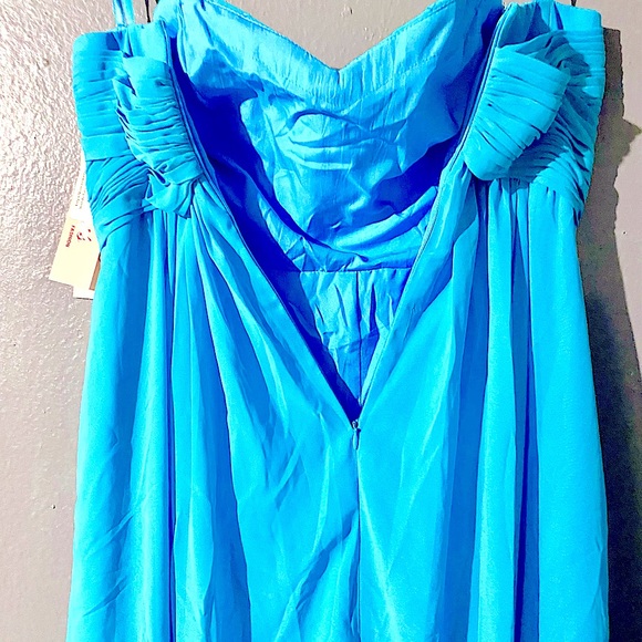 Turquoise short chiffon formal wear dress - Picture 8 of 8